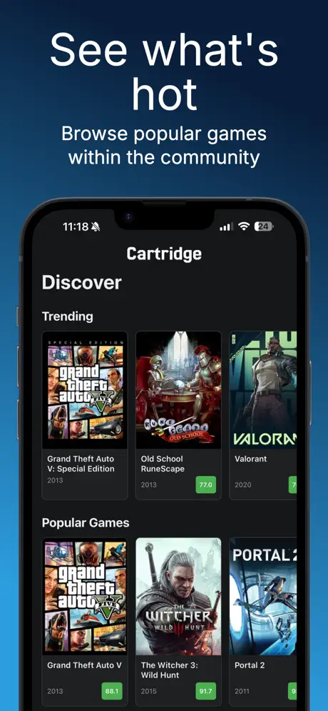 Discover trending and popular games in the Cartridge community