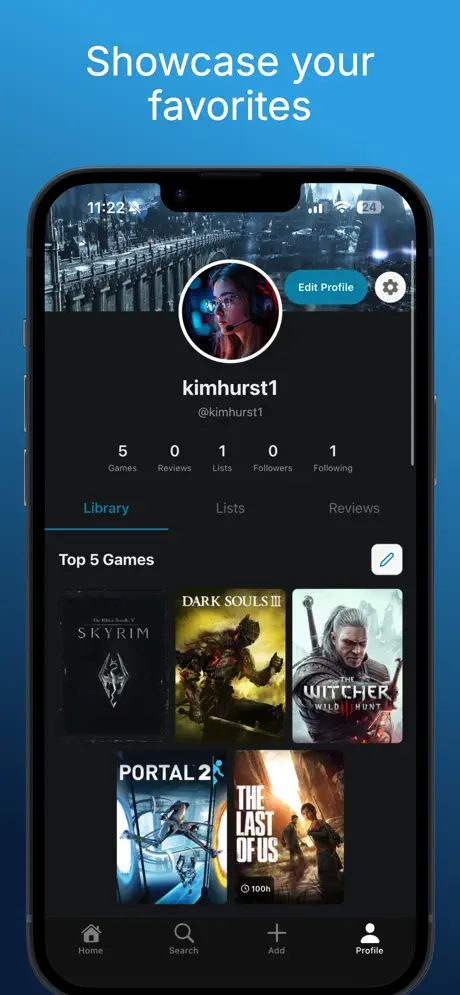 Showcase your favorite games on your profile