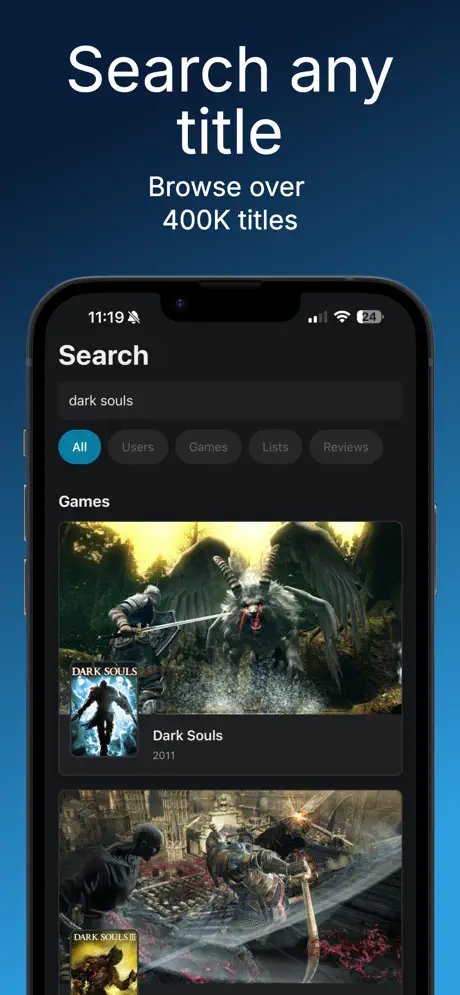 Search any title from over 400K games in the Cartridge database